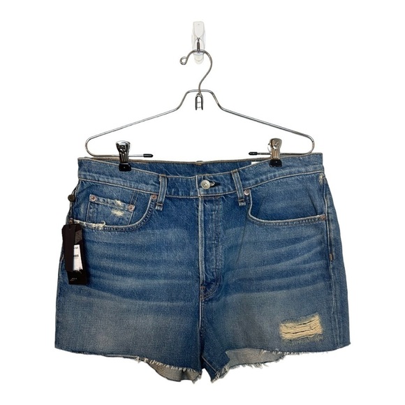rag & bone Maya High-Rise Distressed Denim Shorts in Rochester 32 - Picture 2 of 9